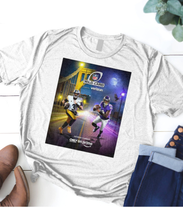 NFL Wild Card Pittsburgh Steelers Vs Baltimore Ravens Saturday 7:30PM ET Only On Prime T-Shirt