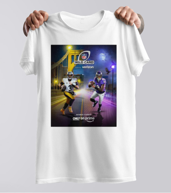 NFL Wild Card Pittsburgh Steelers Vs Baltimore Ravens Saturday 7:30PM ET Only On Prime T-Shirt