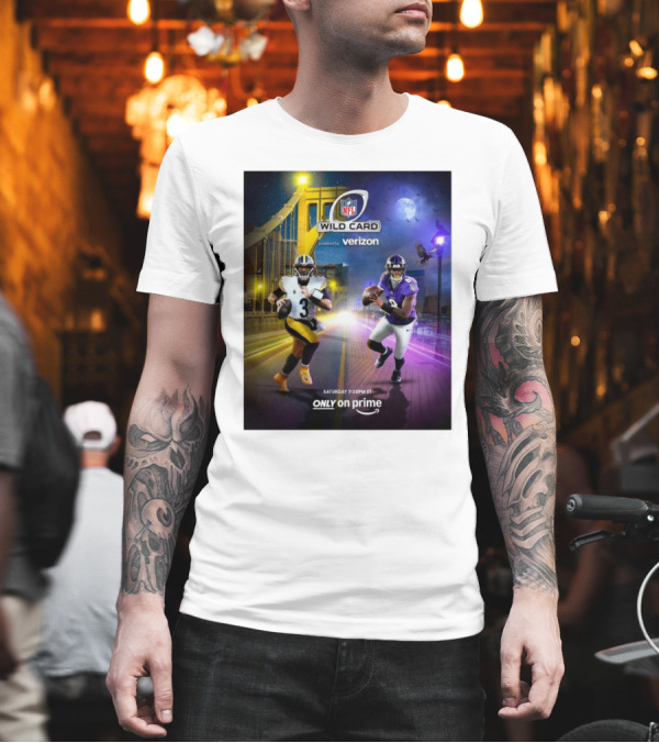 NFL Wild Card Pittsburgh Steelers Vs Baltimore Ravens Saturday 7:30PM ET Only On Prime T-Shirt