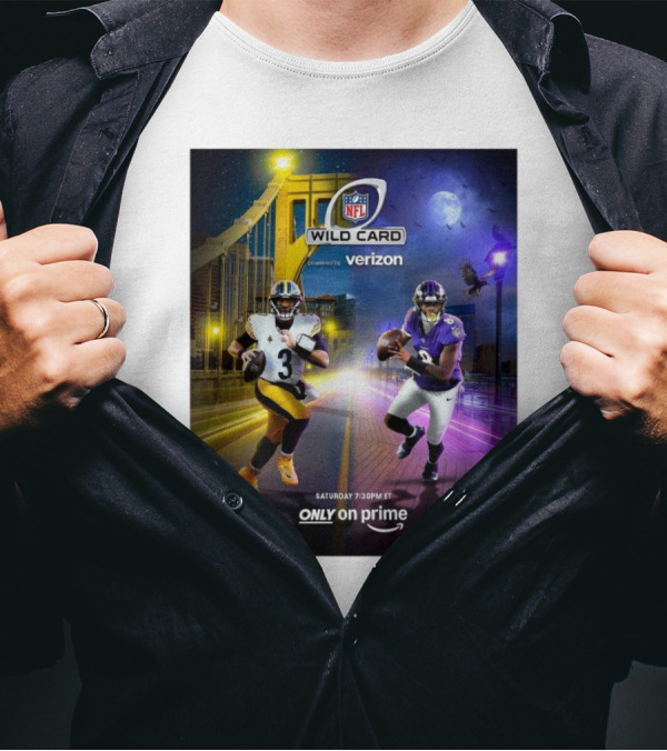 NFL Wild Card Pittsburgh Steelers Vs Baltimore Ravens Saturday 7:30PM ET Only On Prime T-Shirt