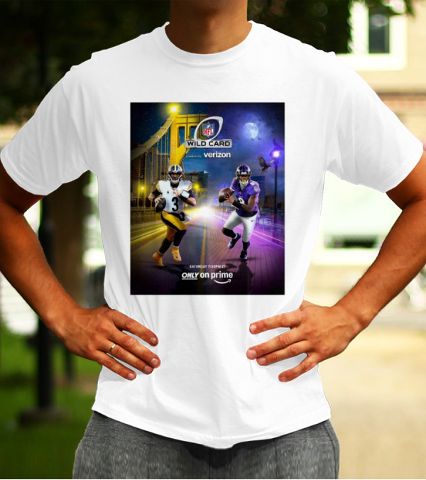 NFL Wild Card Pittsburgh Steelers Vs Baltimore Ravens Saturday 7:30PM ET Only On Prime T-Shirt