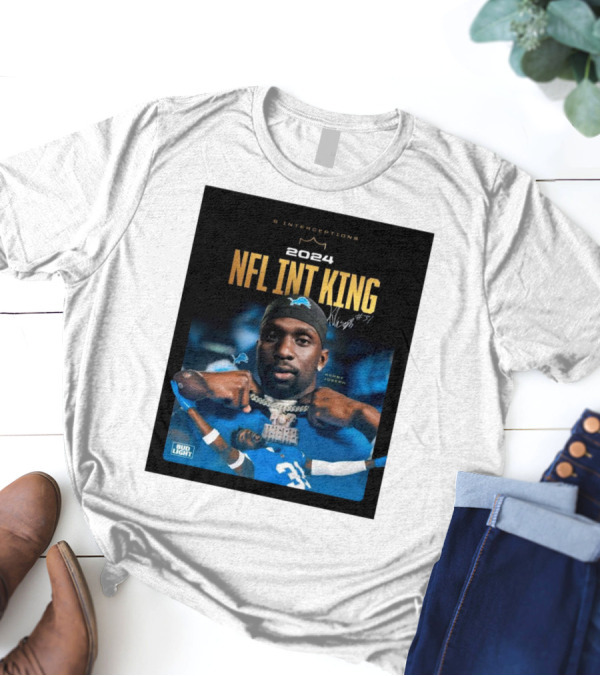 Detroit Lions Kerby Joseph 9 Interceptions 2024 NFL Int King Signature #31 T-Shirt