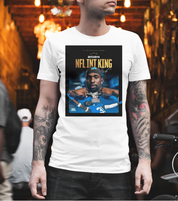 Detroit Lions Kerby Joseph 9 Interceptions 2024 NFL Int King Signature #31 T-Shirt