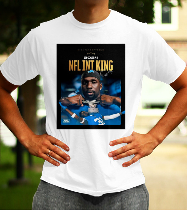 Detroit Lions Kerby Joseph 9 Interceptions 2024 NFL Int King Signature #31 T-Shirt