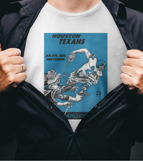 Houston Texans Vs Los Angeles Chargers January 11th 2025 NRG Stadium Vintage 25 Cents T-Shirt