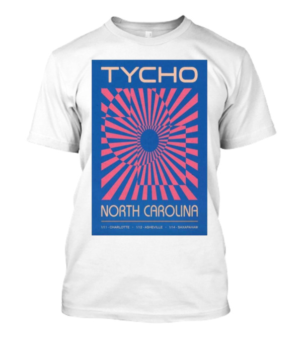 Tycho North Carolina Tour January 11-14 Charlotte Asheville Saxapahaw T-Shirt