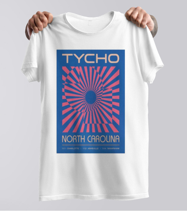 Tycho North Carolina Tour January 11-14 Charlotte Asheville Saxapahaw T-Shirt