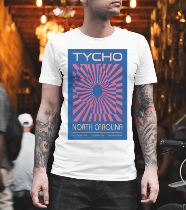 Tycho North Carolina Tour January 11-14 Charlotte Asheville Saxapahaw T-Shirt