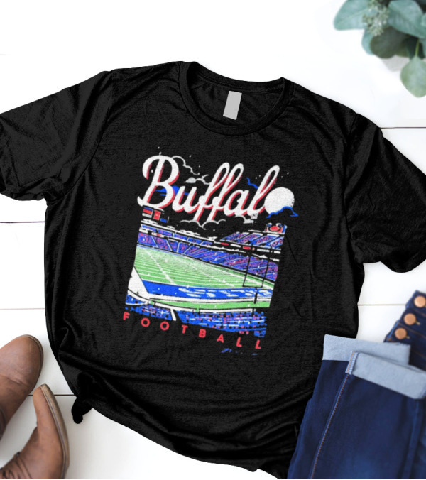 Buffalo Bills Football Night Stadium Scene NFL T-Shirt