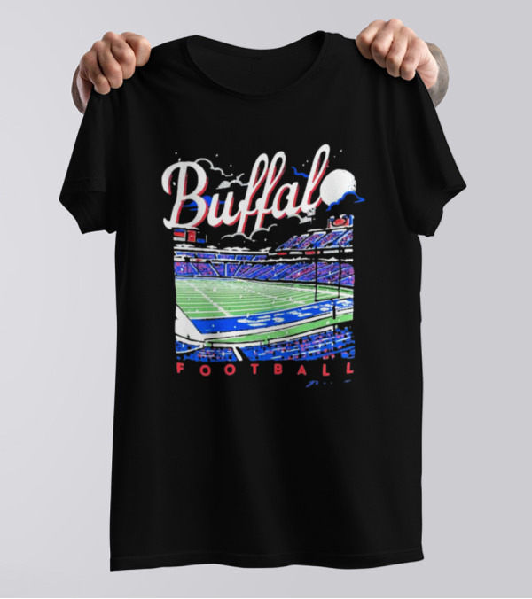 Buffalo Bills Football Night Stadium Scene NFL T-Shirt
