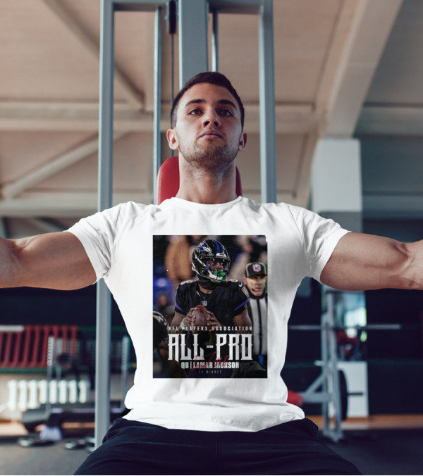 NFL Players Association All-Pro QB Lamar Jackson 2X Winner Baltimore Ravens Signature T-Shirt