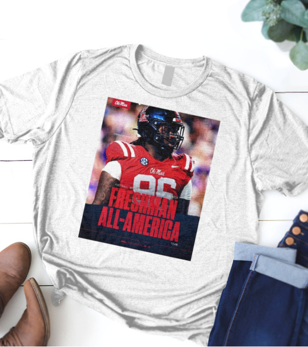 Ole Miss Rebels Jamarious Brown Freshman All-America Football Writers Association Team T-Shirt