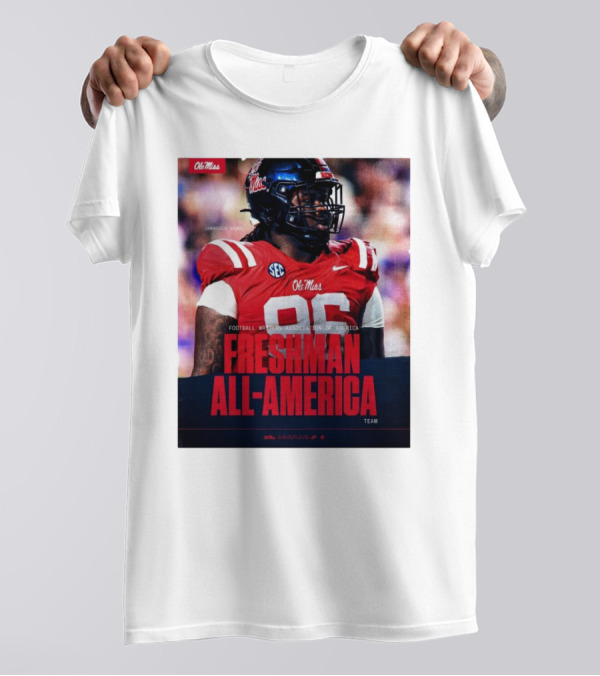 Ole Miss Rebels Jamarious Brown Freshman All-America Football Writers Association Team T-Shirt