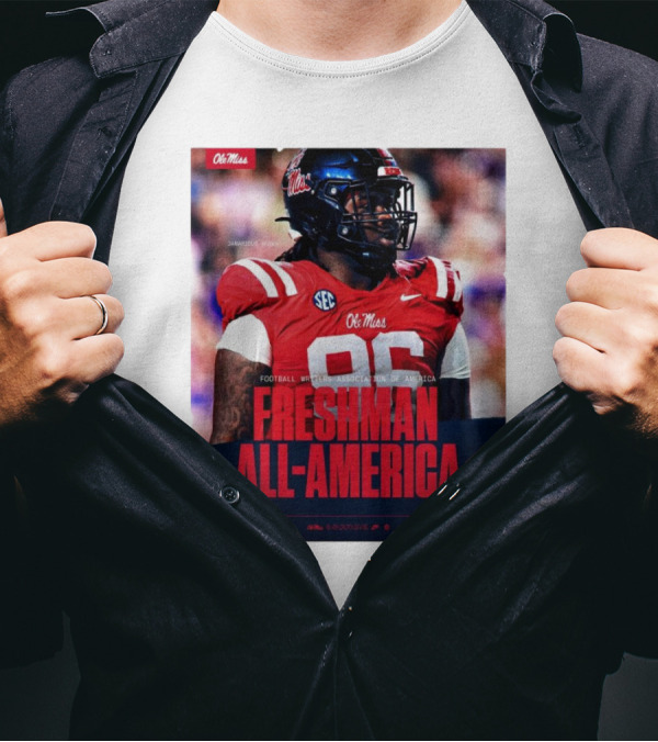 Ole Miss Rebels Jamarious Brown Freshman All-America Football Writers Association Team T-Shirt
