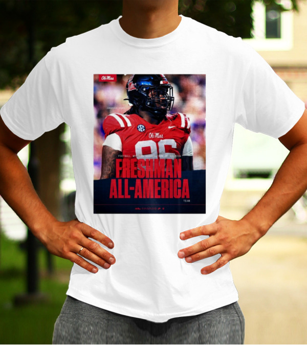 Ole Miss Rebels Jamarious Brown Freshman All-America Football Writers Association Team T-Shirt