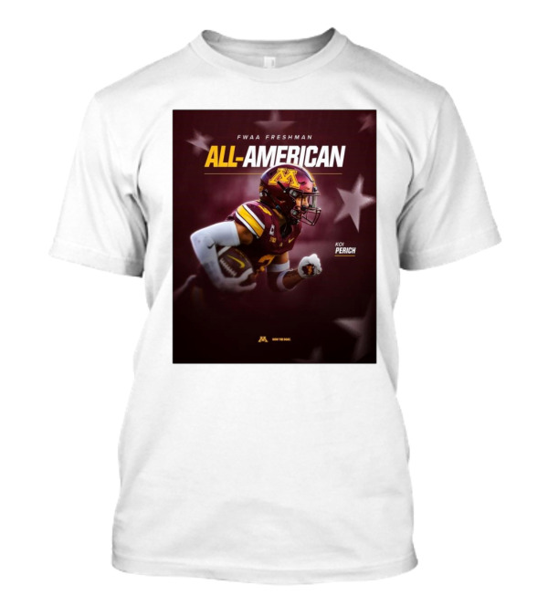 FWAA Freshman All-American Koi Perich Minnesota Golden Gophers Row The Boat T-Shirt