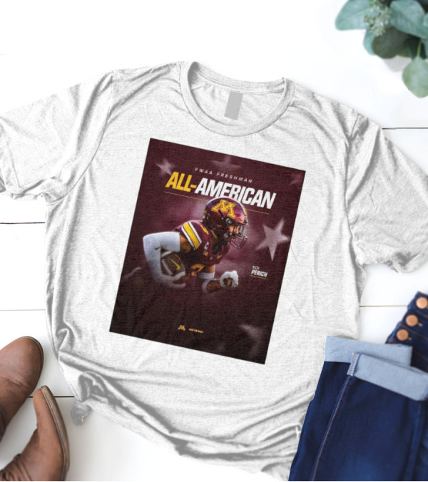 FWAA Freshman All-American Koi Perich Minnesota Golden Gophers Row The Boat T-Shirt