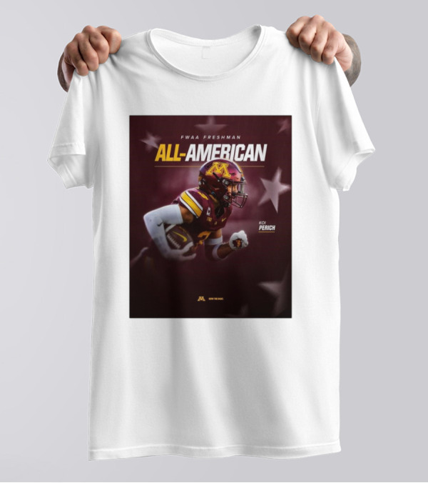FWAA Freshman All-American Koi Perich Minnesota Golden Gophers Row The Boat T-Shirt