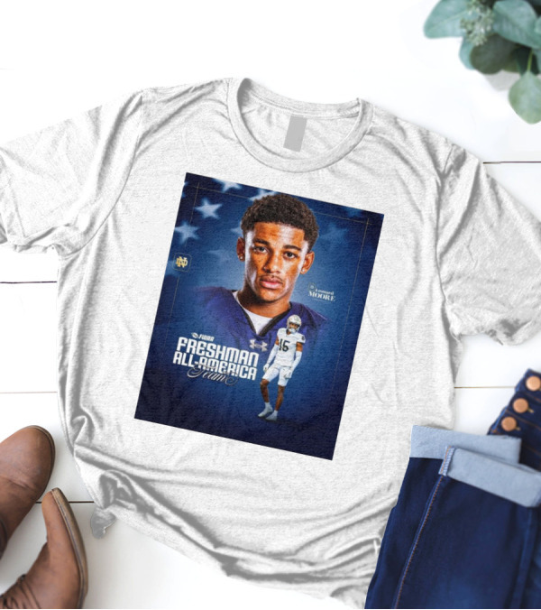 Notre Dame Fighting Irish Leonard Moore FWAA Freshman All-America Team Cornerback T-Shirt