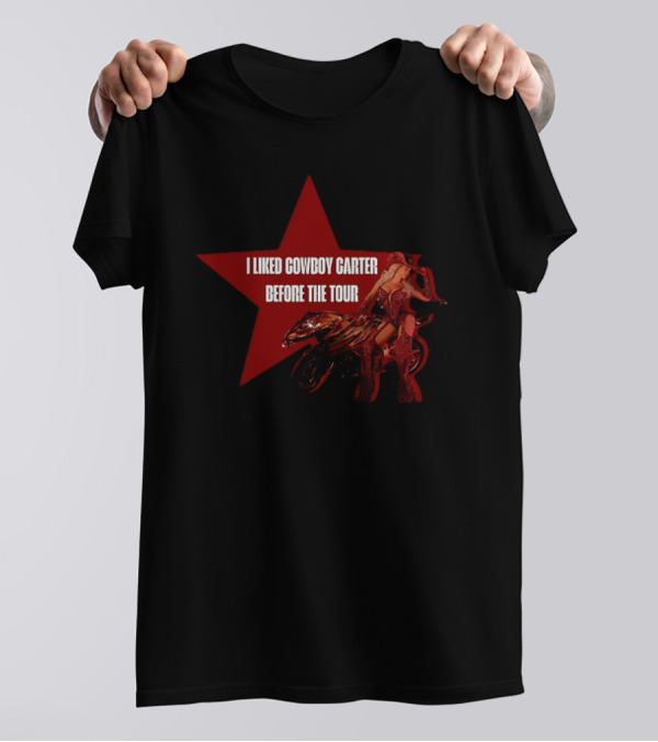 I Liked Cowboy Carter Before The Tour Star Motorcycle Rider T-Shirt