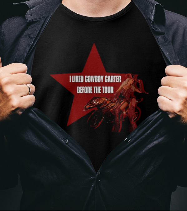 I Liked Cowboy Carter Before The Tour Star Motorcycle Rider T-Shirt
