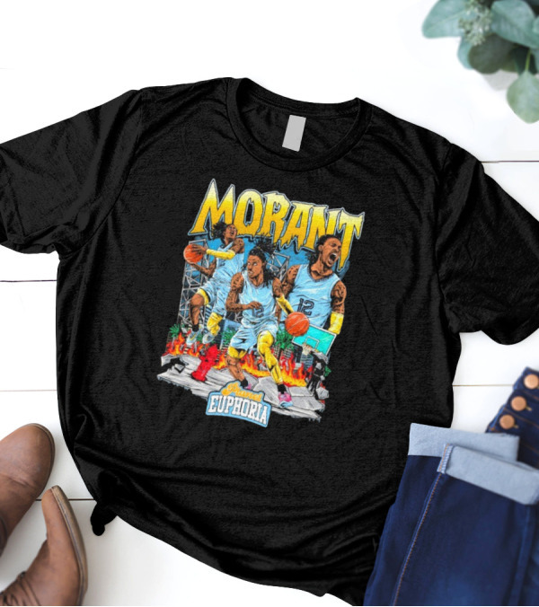 Morant Planet Euphoria Basketball Action Scene T-Shirt