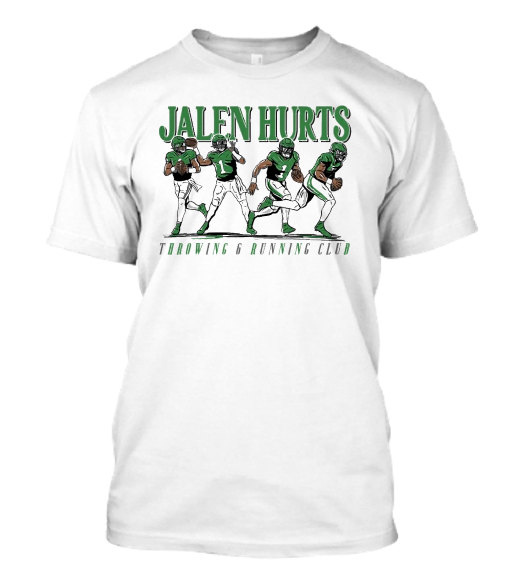 Jalen Hurts Dual Threat Throwing Running Action Figures Sports Apparel T-Shirt