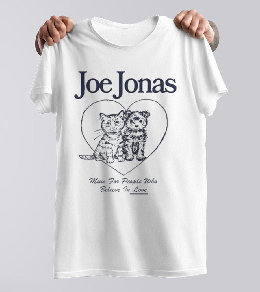 Joe Jonas Music For People Who Believe In Love Heart Cat And Dog T-Shirt