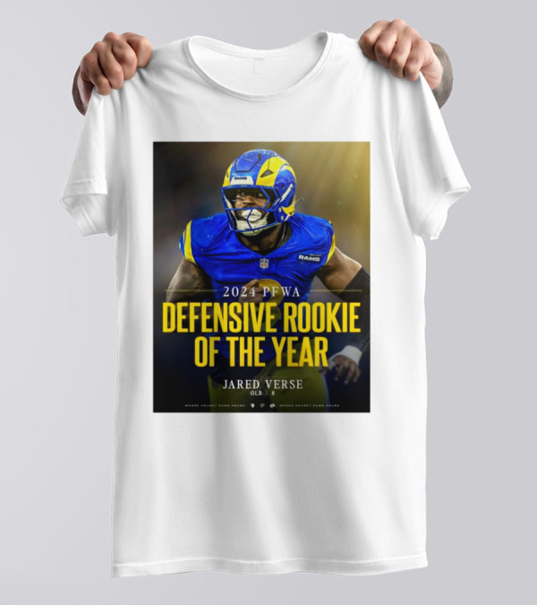 Los Angeles Rams Jared Verse 2024 PFWA Defensive Rookie Of The Year T-Shirt