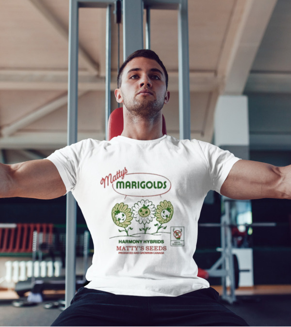 Matty's Marigolds Harmony Hybrids Matty's Seeds Produced And Grown In Canada T-Shirt