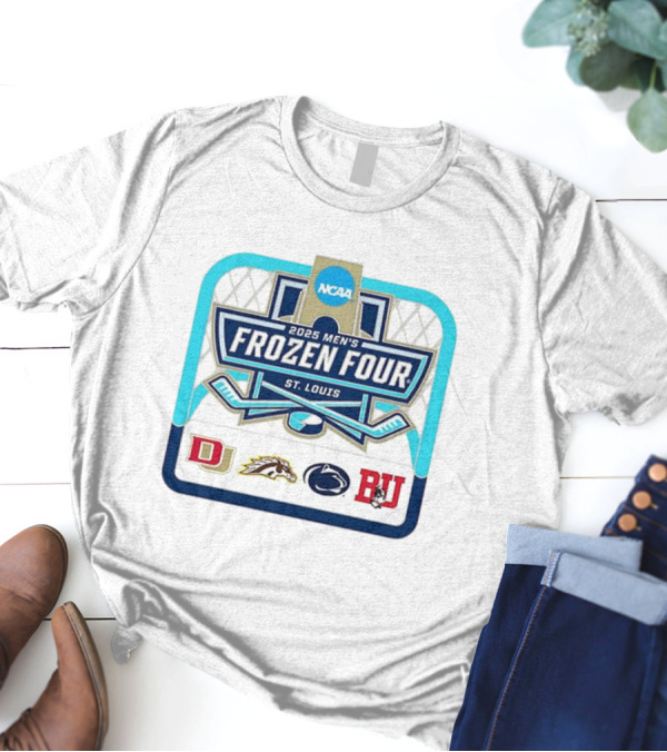 NCAA 2025 Men's Frozen Four St. Louis Denver Western Michigan Penn State Boston University T-Shirt