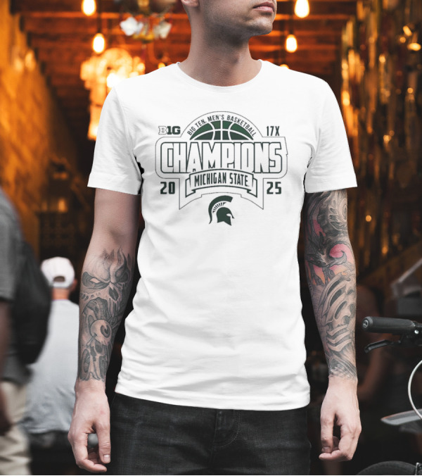 Big 10 Michigan State Spartans 2024 2025 Basketball Champions T-Shirt