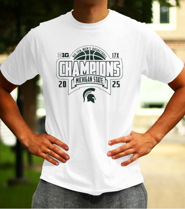 Big 10 Michigan State Spartans 2024 2025 Basketball Champions T-Shirt