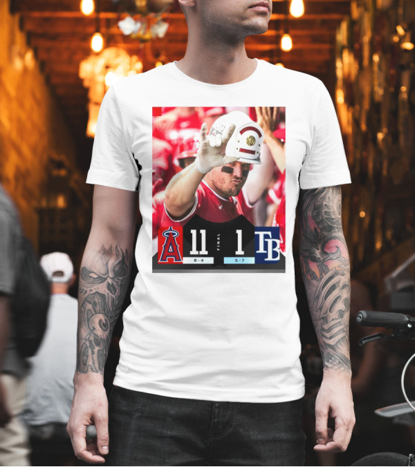 Los Angeles Angels 11-1 Victory Over Tampa Bay Rays Mike Trout Highlights T-Shirt