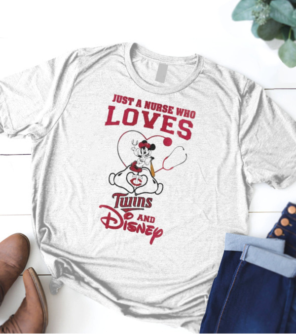 Just A Nurse Who Loves Minnesota Twins Disney Mickey Mouse T-Shirt