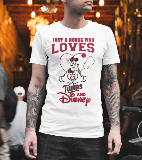 Just A Nurse Who Loves Minnesota Twins Disney Mickey Mouse T-Shirt