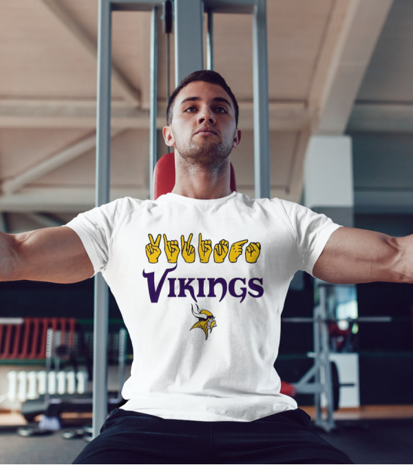 Minnesota Vikings NFL ASL Love Sign American Sign Language T-Shirt