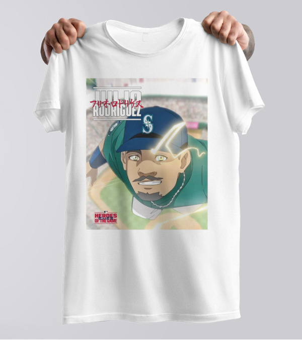 Seattle Mariners Julio Rodriguez Anime Heroes Of The Game MLB J-Rod T-Shirt