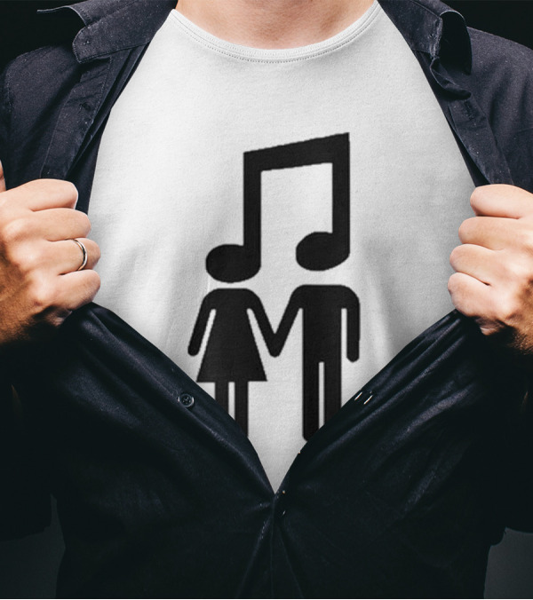 Music Note Couple Holding Hands T-Shirt