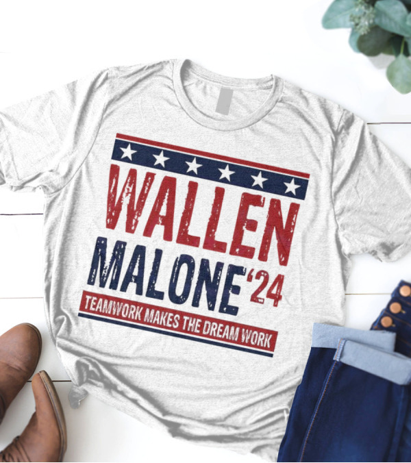Wallen Malone '24 Teamwork Makes The Dream Work Stars T-Shirt