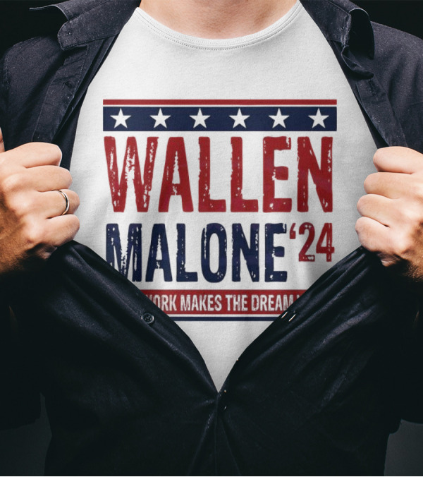 Wallen Malone '24 Teamwork Makes The Dream Work Stars T-Shirt