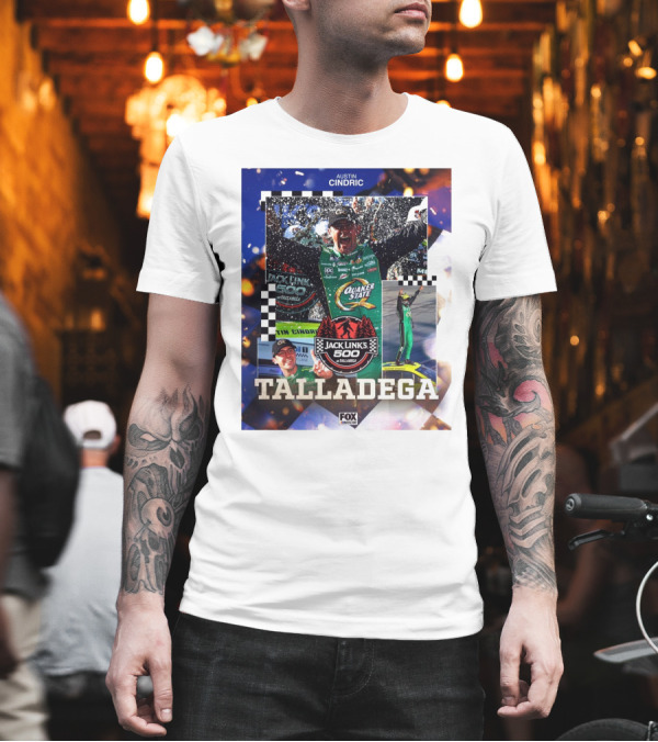 Austin Cindric Celebrates Victory Jack Link's 500 Talladega NASCAR Race Win T-Shirt