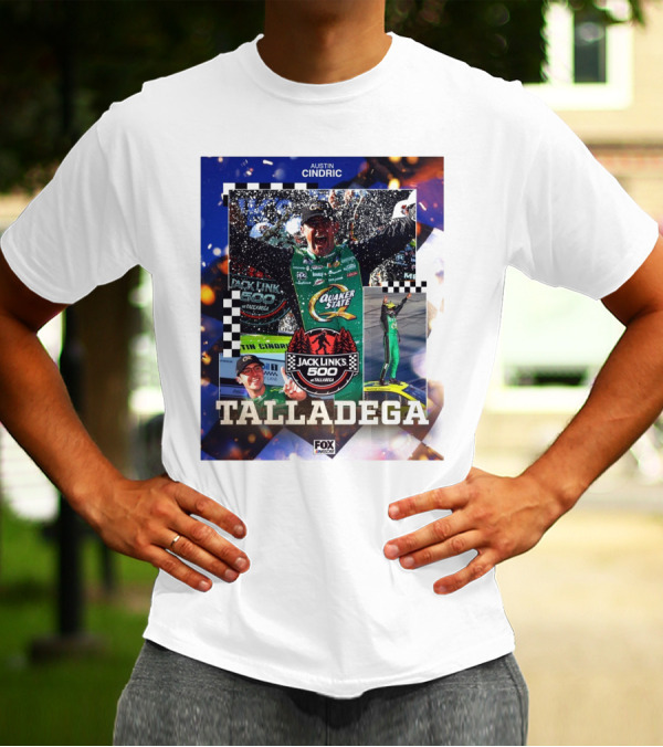Austin Cindric Celebrates Victory Jack Link's 500 Talladega NASCAR Race Win T-Shirt