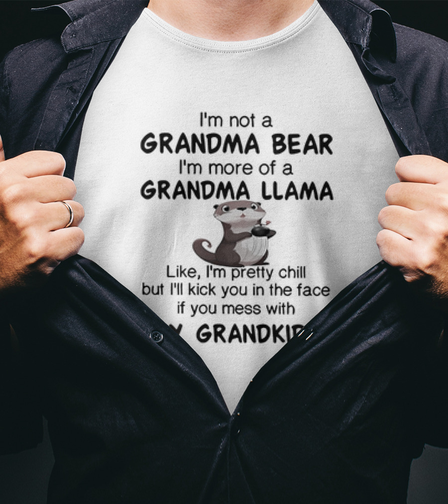 Otter I'm Not A Grandma Bear I'm More Of A Grandma Llama Fun Theme T-Shirt