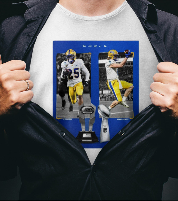 Pitt Panthers A.J. Woods Kenny Pickett ACC And Super Bowl Champions T-Shirt