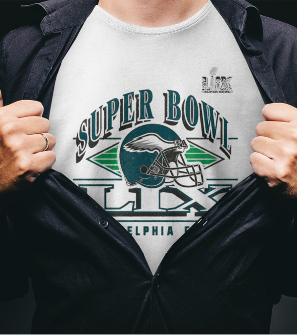 Philadelphia Eagles Super Bowl LIX Helmet Tri-Blend Super Bowl LIX T-Shirt