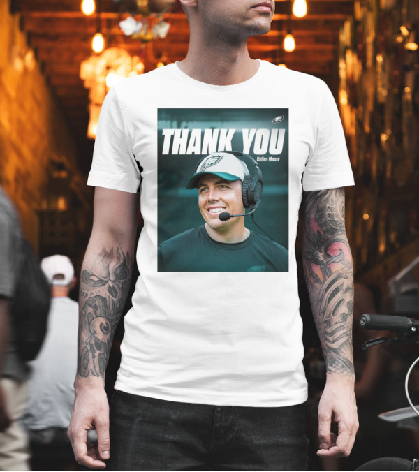 Philadelphia Eagles Thank You Kellen Moore With Eagles Logo And Headset T-Shirt