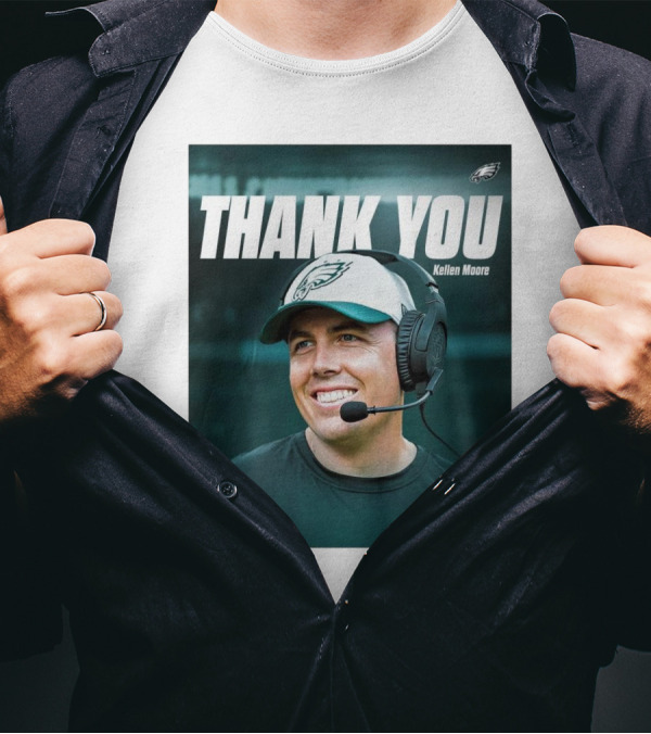 Philadelphia Eagles Thank You Kellen Moore With Eagles Logo And Headset T-Shirt