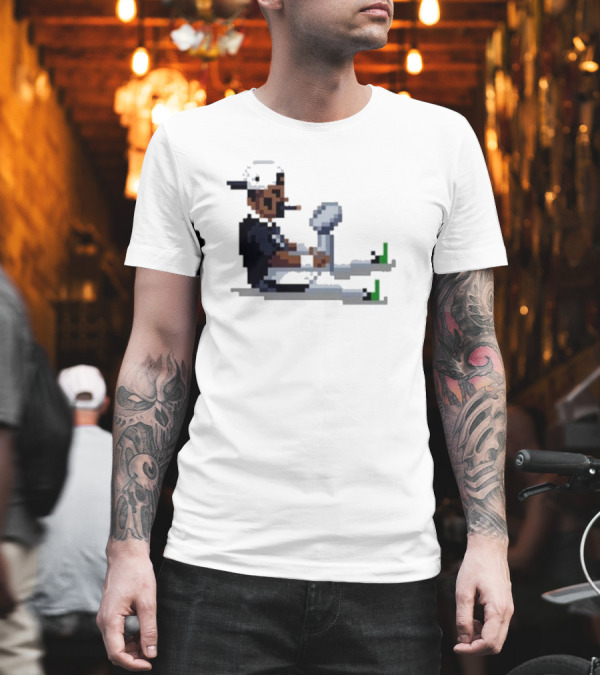 Pixel Pigkin Jalen Champs 2025 Smoking Pixel Art Character With Trophy T-Shirt