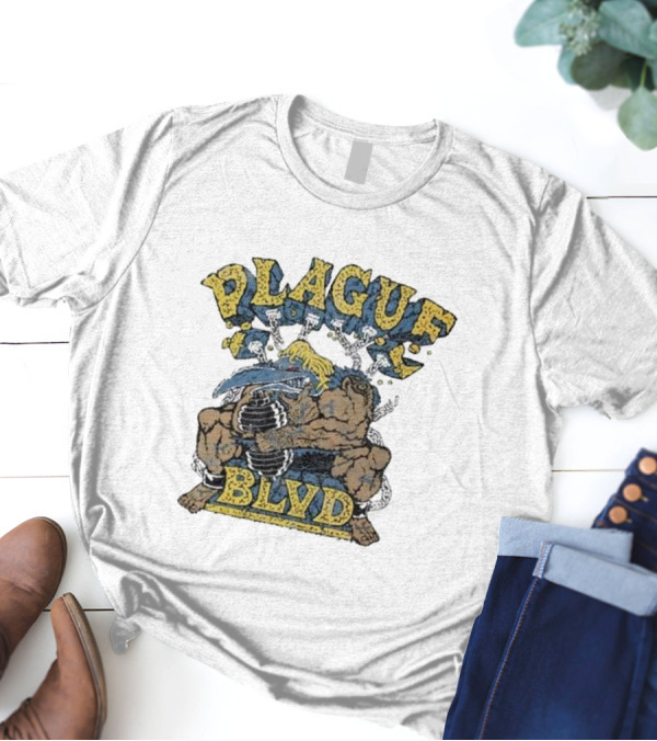 Plague Blvd Gym Boss Bodybuilder With Dumbbells T-Shirt